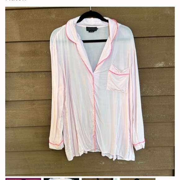 Hatch size 2 maternity button up top in light pink & pink lining casual comfy - Picture 2 of 4